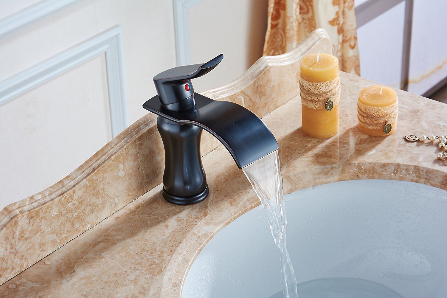 bathroom sink water faucet
